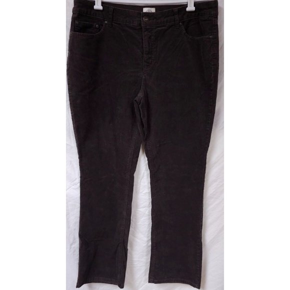 St. Johns Bay 16 Brown Straight Leg Stretch High Waist Corduroy Pants 36X32 - Picture 1 of 12